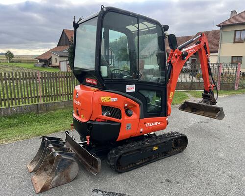 Minibagr Kubota KX018-4 hyd.podvozek + hyd.svahovka, podkopy