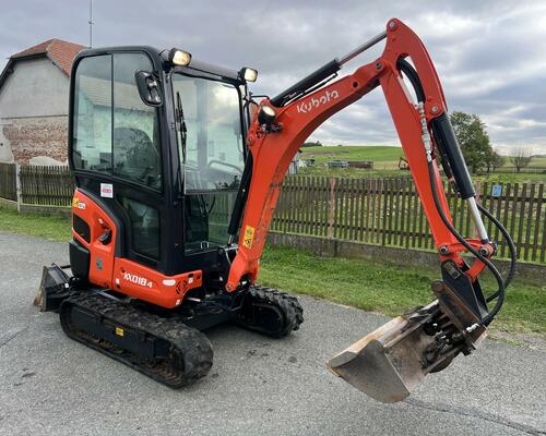 Minibagr Kubota KX018-4 hyd.podvozek + hyd.svahovka, podkopy