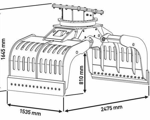 Drapák MB G 1500 na bagr 20-30 tun